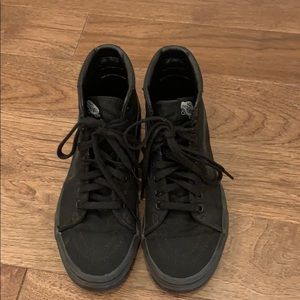 EXCELLENT CONDITION all black high top vans!